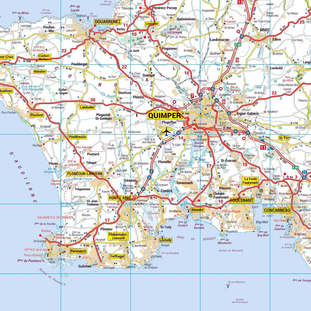 Poster - Finistère (119 x 85 cm) | Blay Foldex carte murale hors dimensions Blay Foldex 