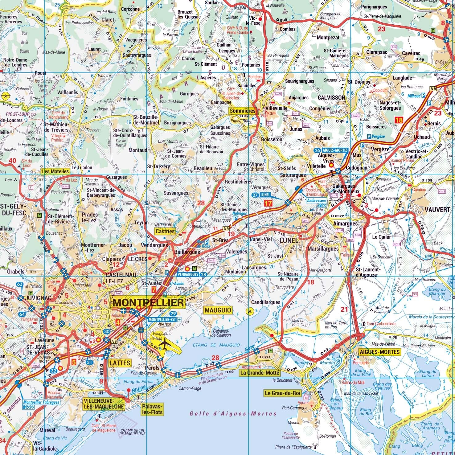 Poster - Gard (119 x 85 cm) | Blay Foldex carte murale roulée (en tube) Blay Foldex