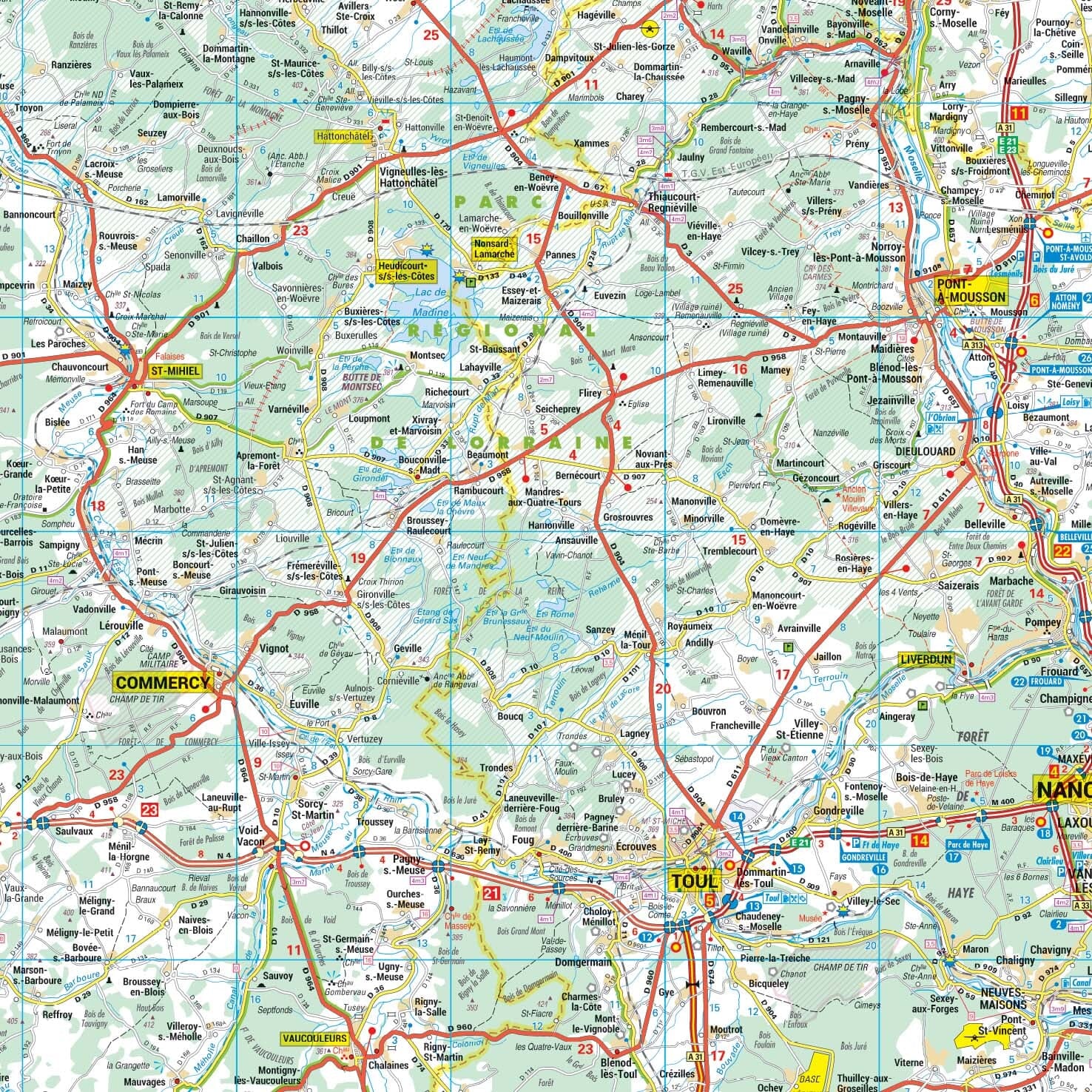 Poster - Grand Est (178 × 150 cm) | Blay Foldex carte murale roulée (en tube) Blay Foldex