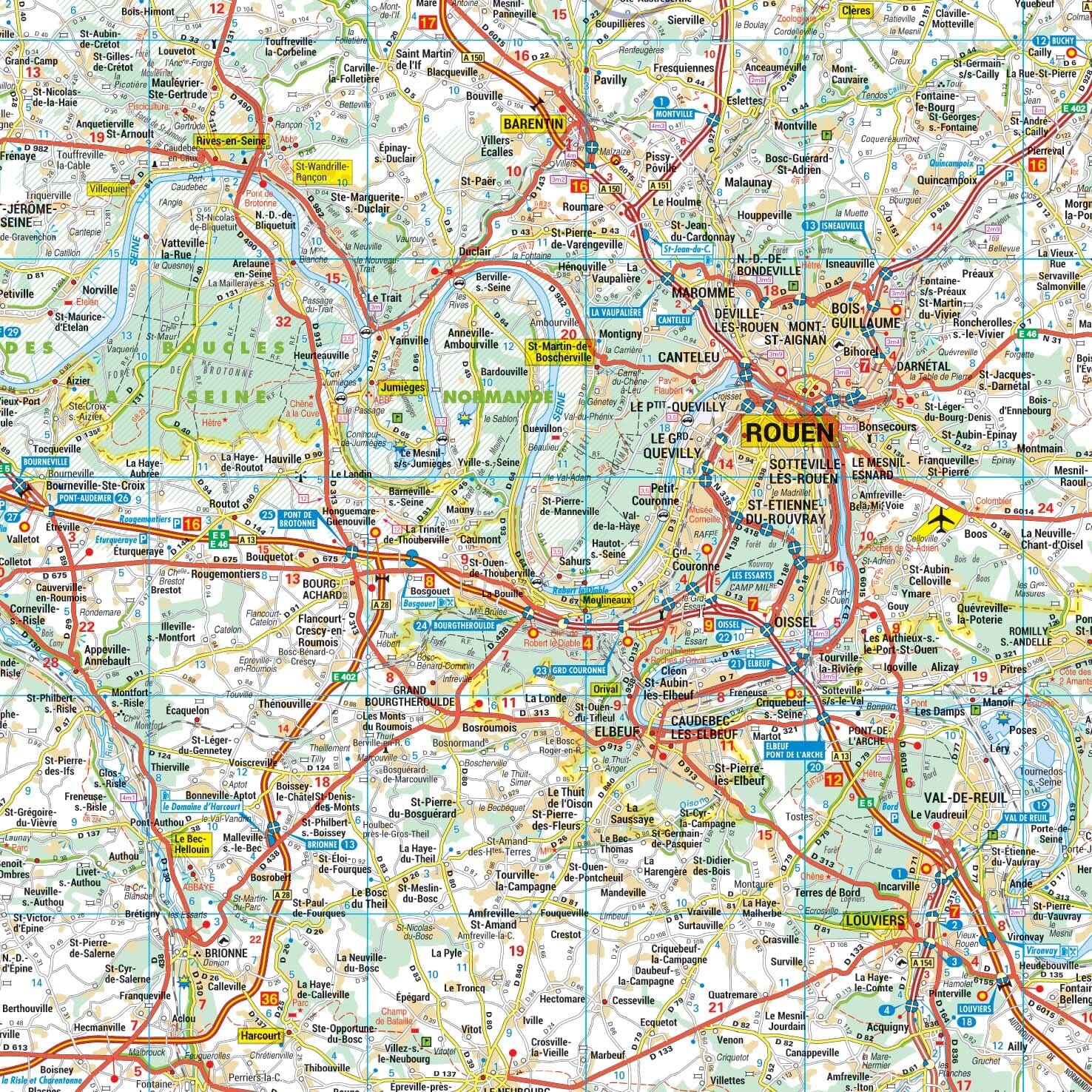 Poster - Haute-Normandie (82 × 82 cm) | Blay Foldex carte murale roulée (en tube) Blay Foldex