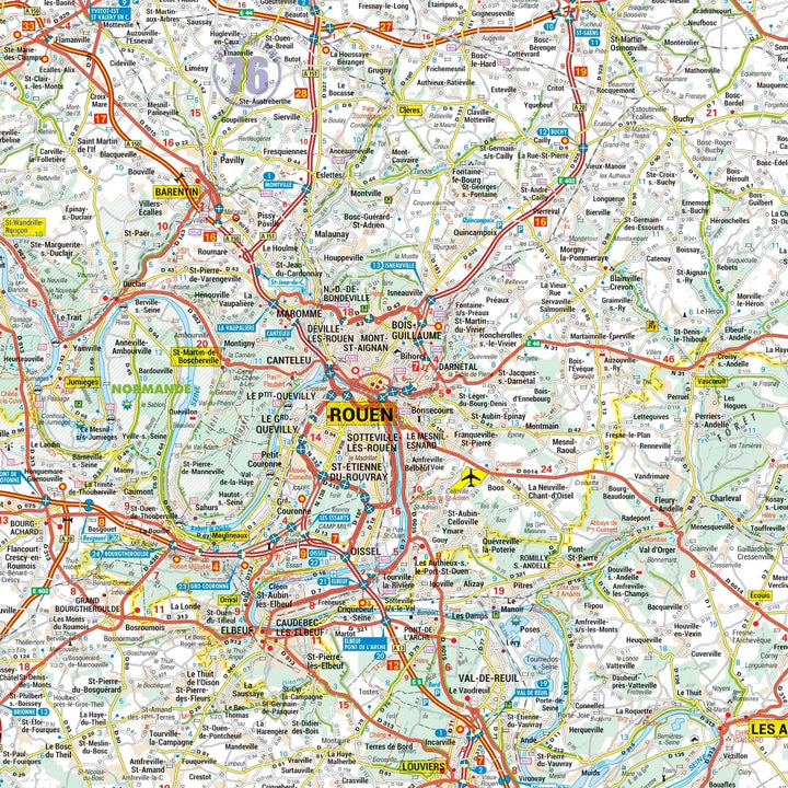 Poster - Haute-Normandie (82 × 82 cm) | Blay Foldex carte murale roulée (en tube) Blay Foldex