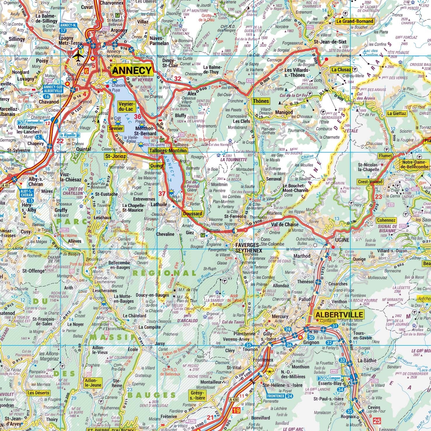 Poster - Haute-Savoie (119 x 85 cm) | Blay Foldex carte murale roulée (en tube) Blay Foldex