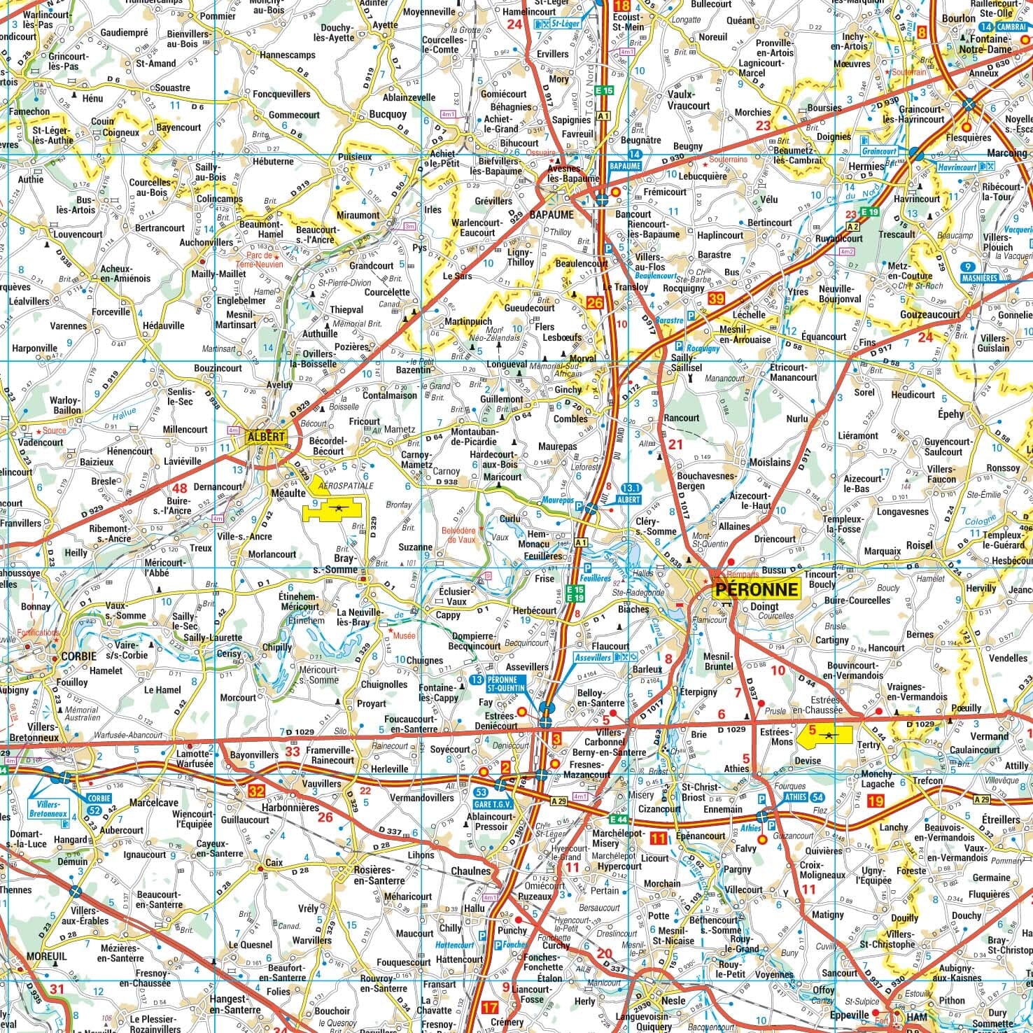 Poster - Hauts-de-France (129 × 107 cm) | Blay Foldex carte murale roulée (en tube) Blay Foldex