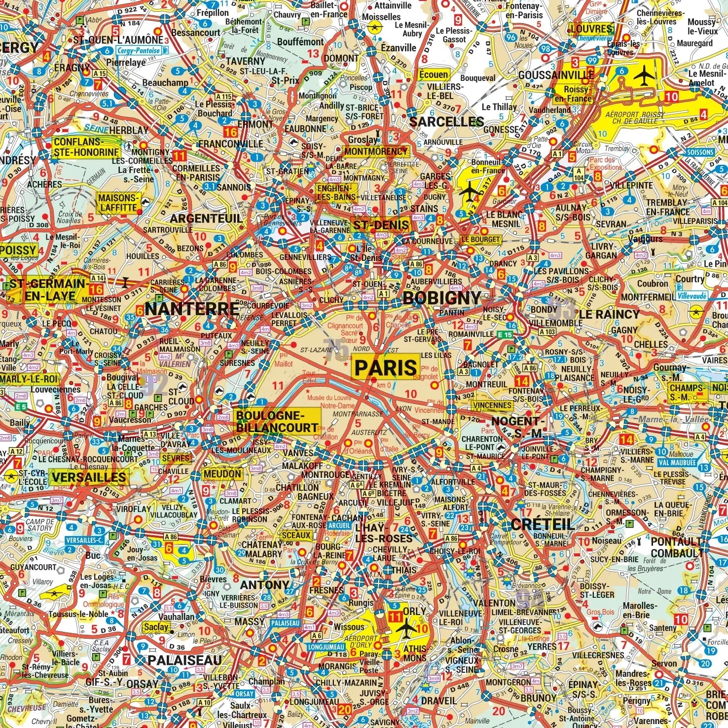 Poster - Île-de-France (87 × 105 cm) | Blay Foldex carte murale roulée (en tube) Blay Foldex