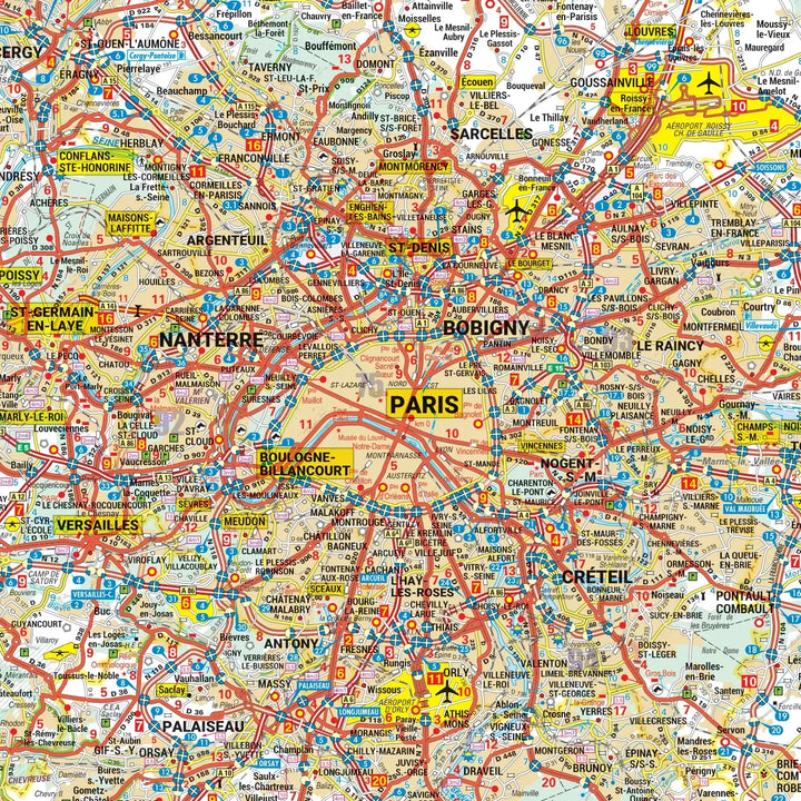 Poster - Île-de-France (87 × 105 cm) | Blay Foldex carte murale roulée (en tube) Blay Foldex