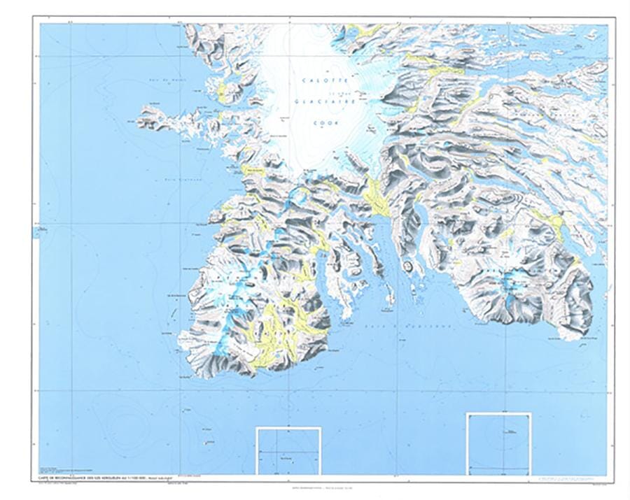 Poster - Iles Kerguelen Sud-Ouest | IGN carte murale roulée (en tube) IGN
