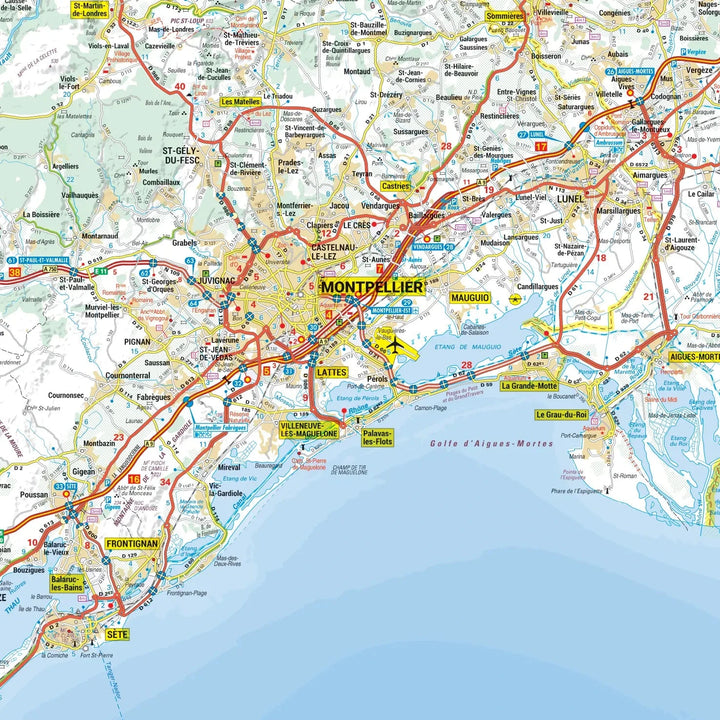 Poster - Languedoc-Roussillon (151 × 131 cm) | Blay Foldex carte murale roulée (en tube) Blay Foldex