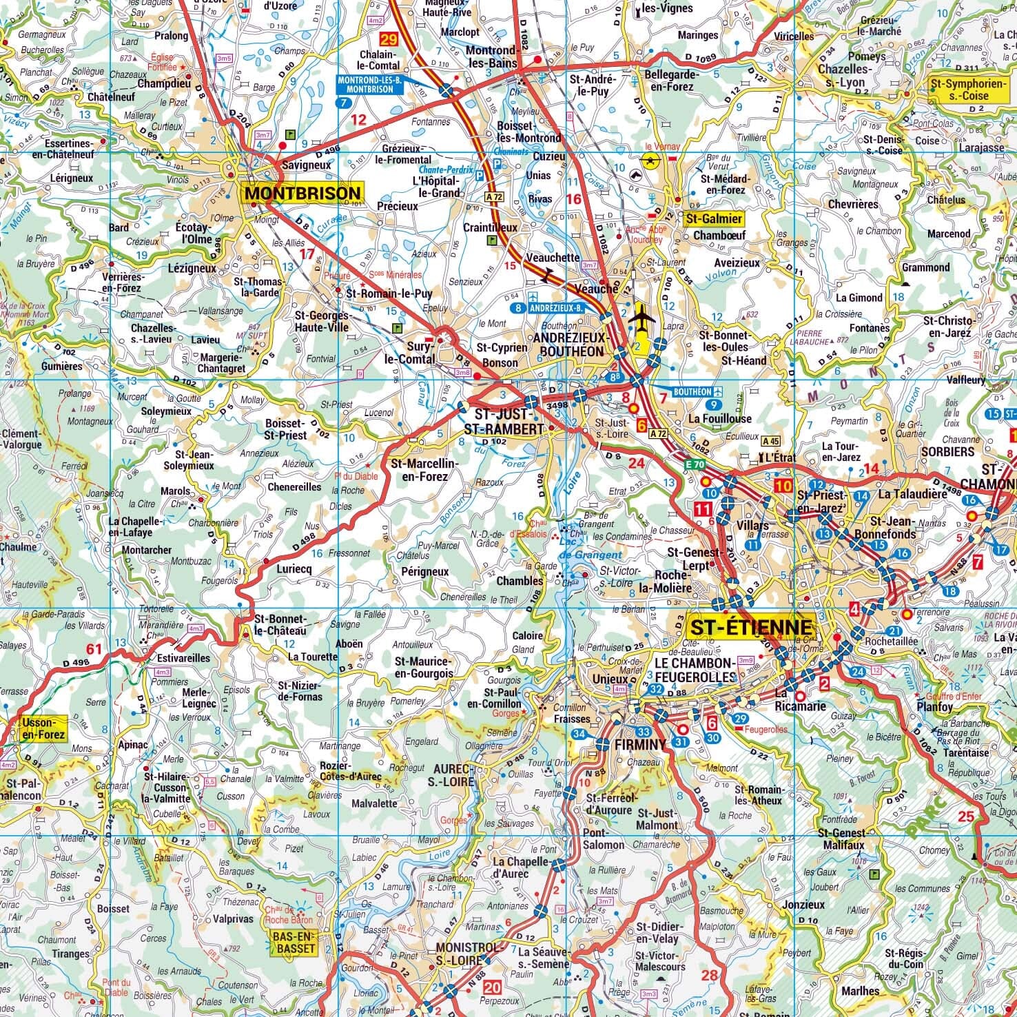 Poster - Loire (119 x 85 cm) | Blay Foldex carte murale roulée (en tube) Blay Foldex