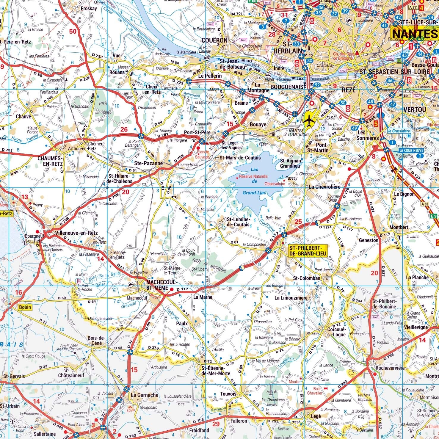 Poster - Loire-Atlantique (119 x 85 cm) | Blay Foldex carte murale roulée (en tube) Blay Foldex