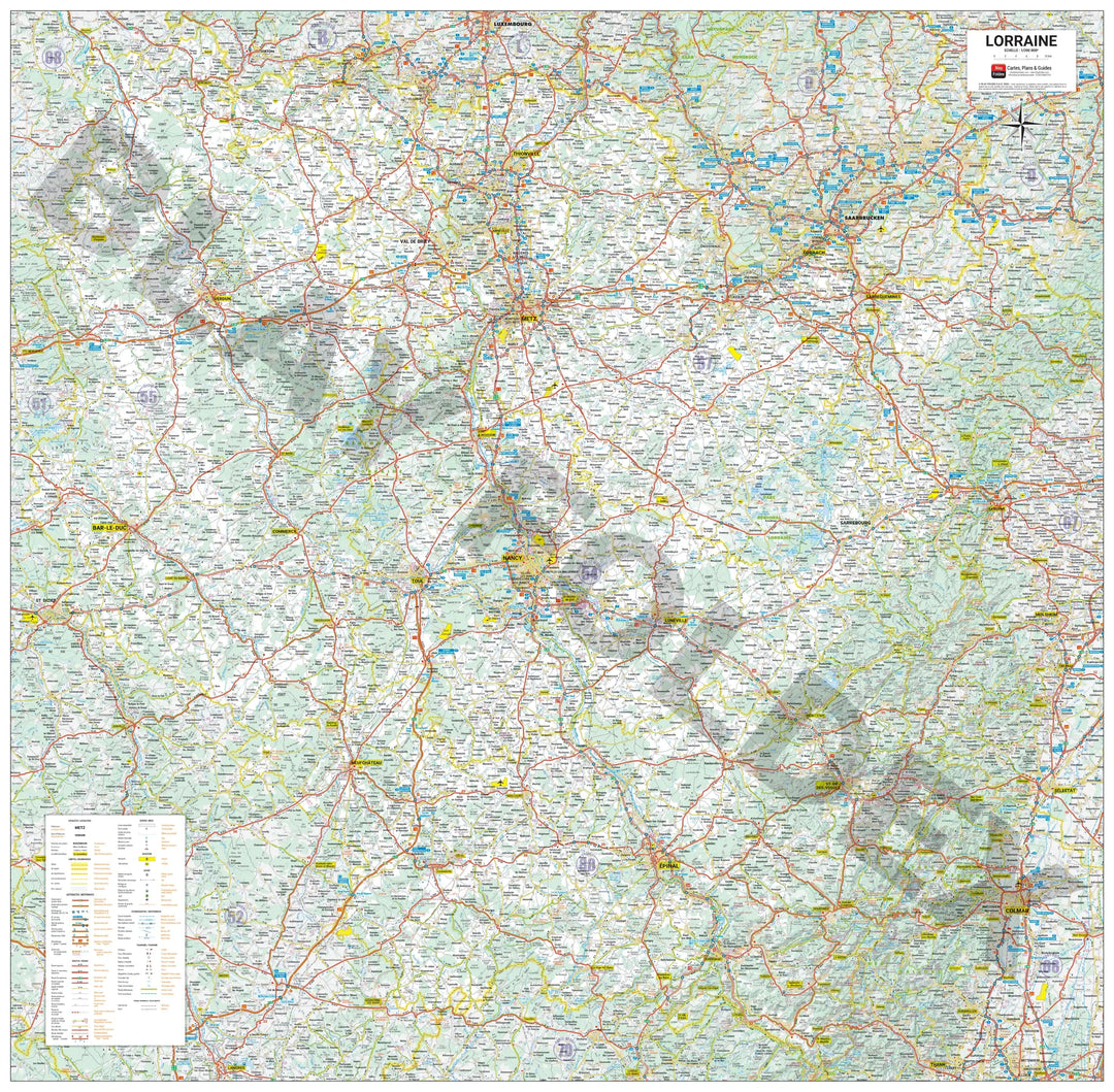 Poster - Lorraine (104 × 102 cm) | Blay Foldex carte murale roulée (en tube) Blay Foldex