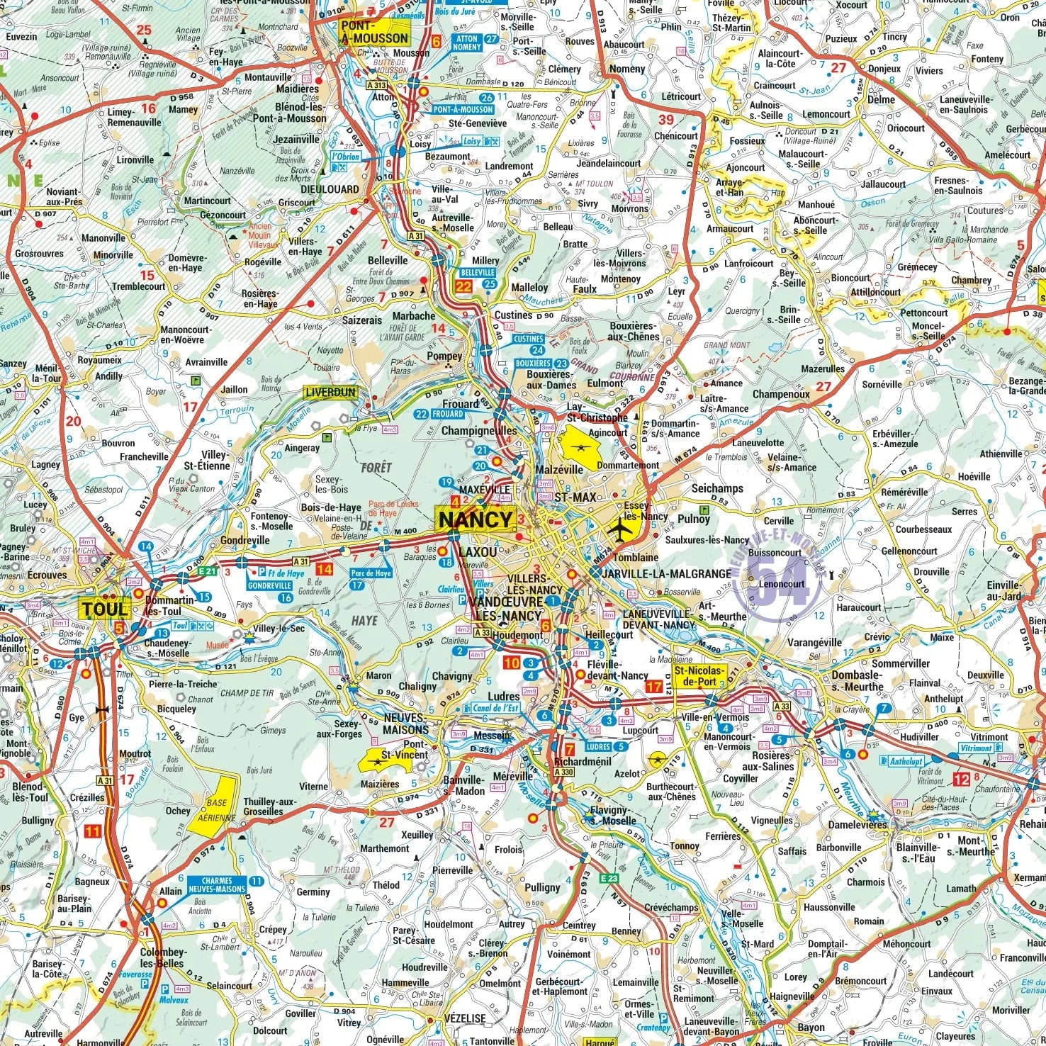 Poster - Lorraine (104 × 102 cm) | Blay Foldex carte murale roulée (en tube) Blay Foldex