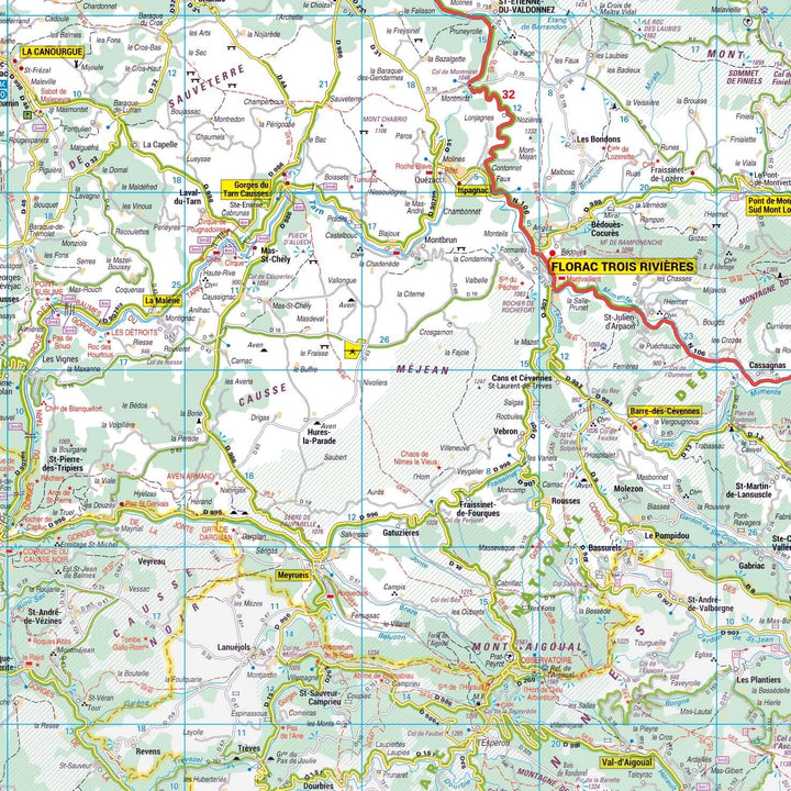 Poster - Lozère (119 x 85 cm) | Blay Foldex carte murale hors dimensions Blay Foldex 