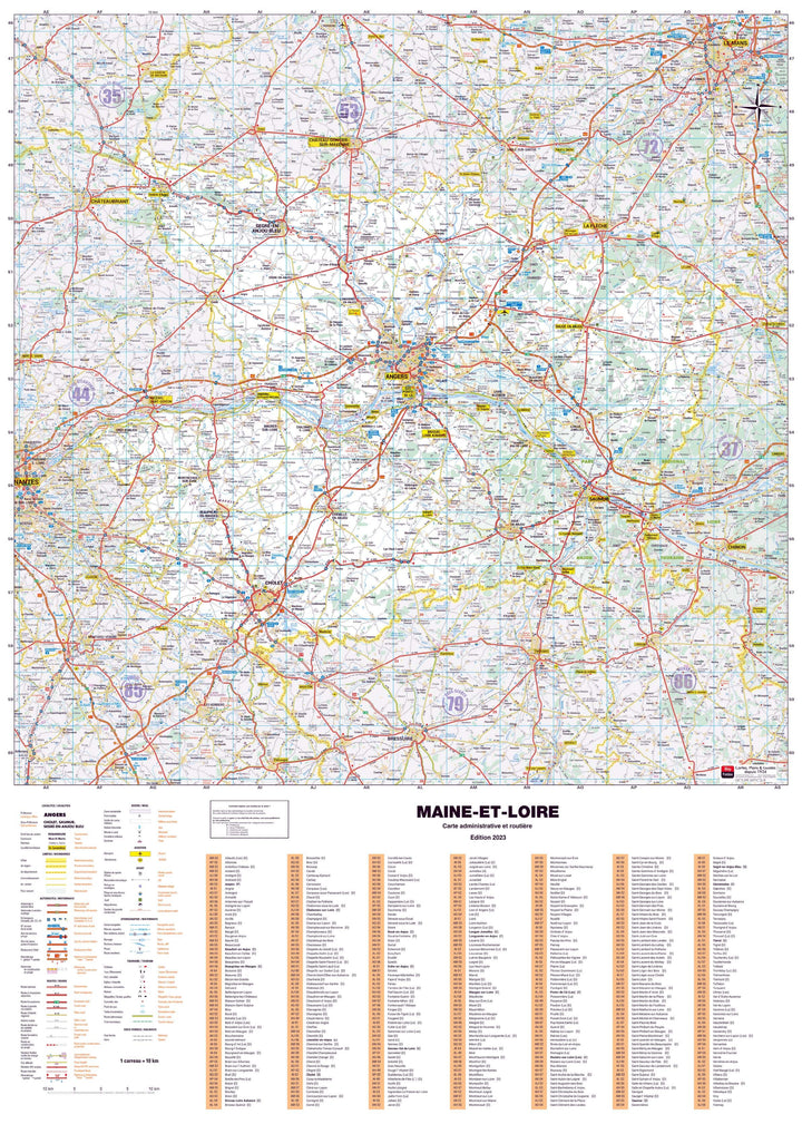 Poster - Maine-et-Loire (119 x 85 cm) | Blay Foldex carte murale hors dimensions Blay Foldex 