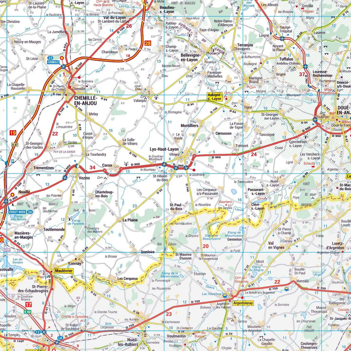 Poster - Maine-et-Loire (119 x 85 cm) | Blay Foldex carte murale hors dimensions Blay Foldex 
