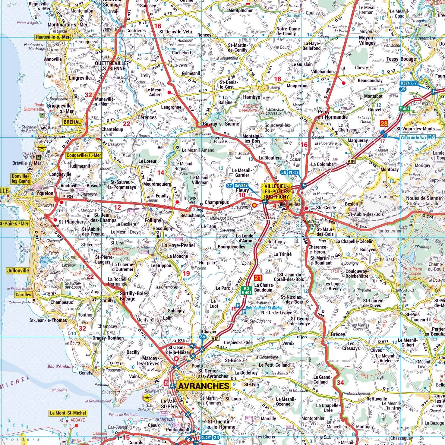 Poster - Manche (119 x 85 cm) | Blay Foldex carte murale roulée (en tube) Blay Foldex