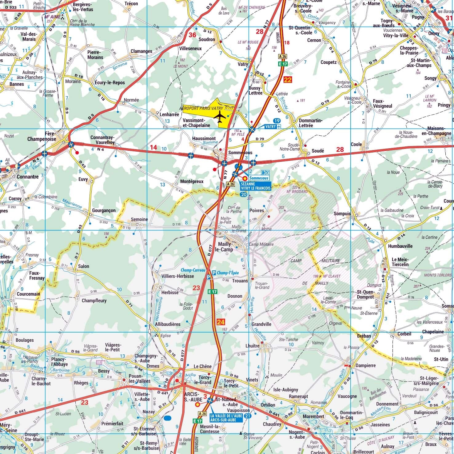 Poster - Marne (119 x 85 cm) | Blay Foldex carte murale roulée (en tube) Blay Foldex