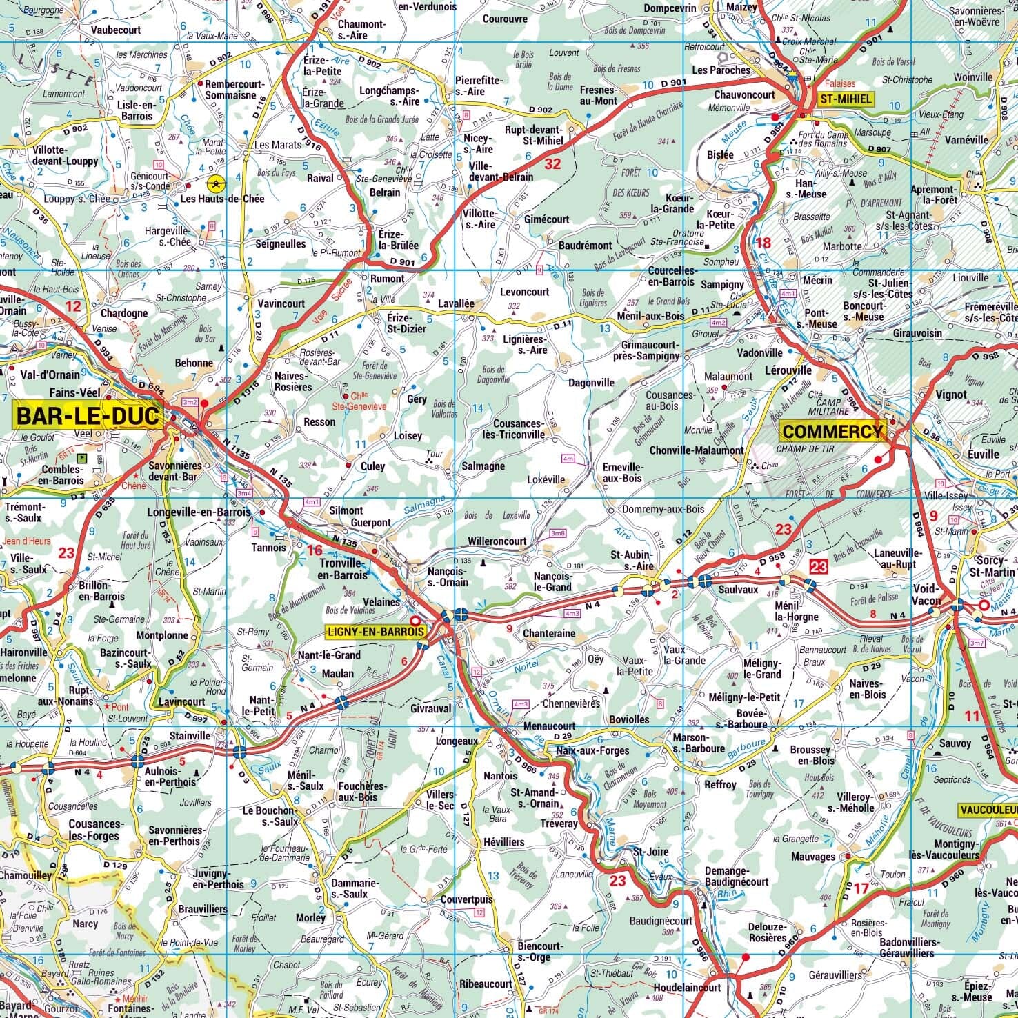 Poster - Meuse (119 x 85 cm) | Blay Foldex carte murale roulée (en tube) Blay Foldex