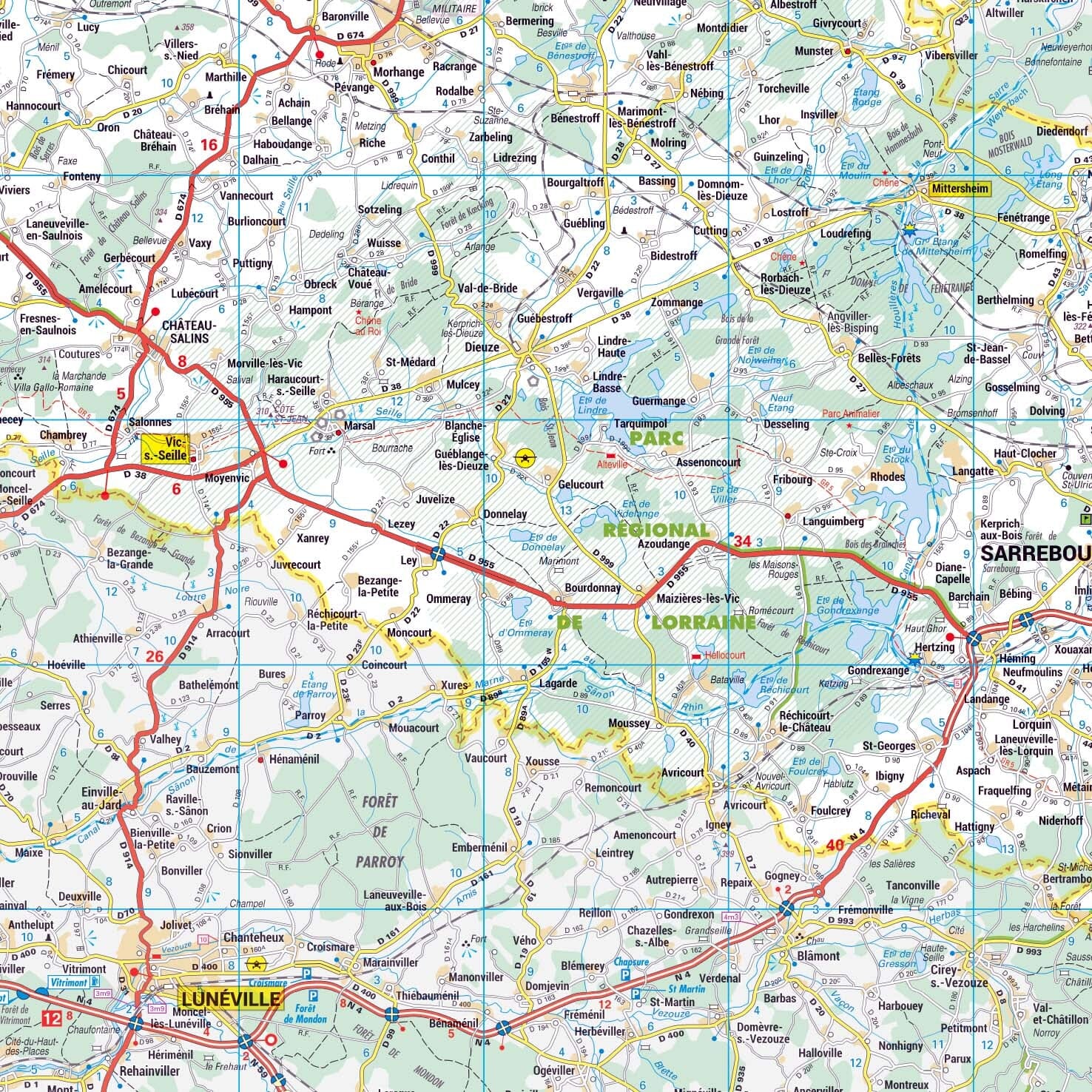 Poster - Moselle (119 x 85 cm) | Blay Foldex carte murale roulée (en tube) Blay Foldex