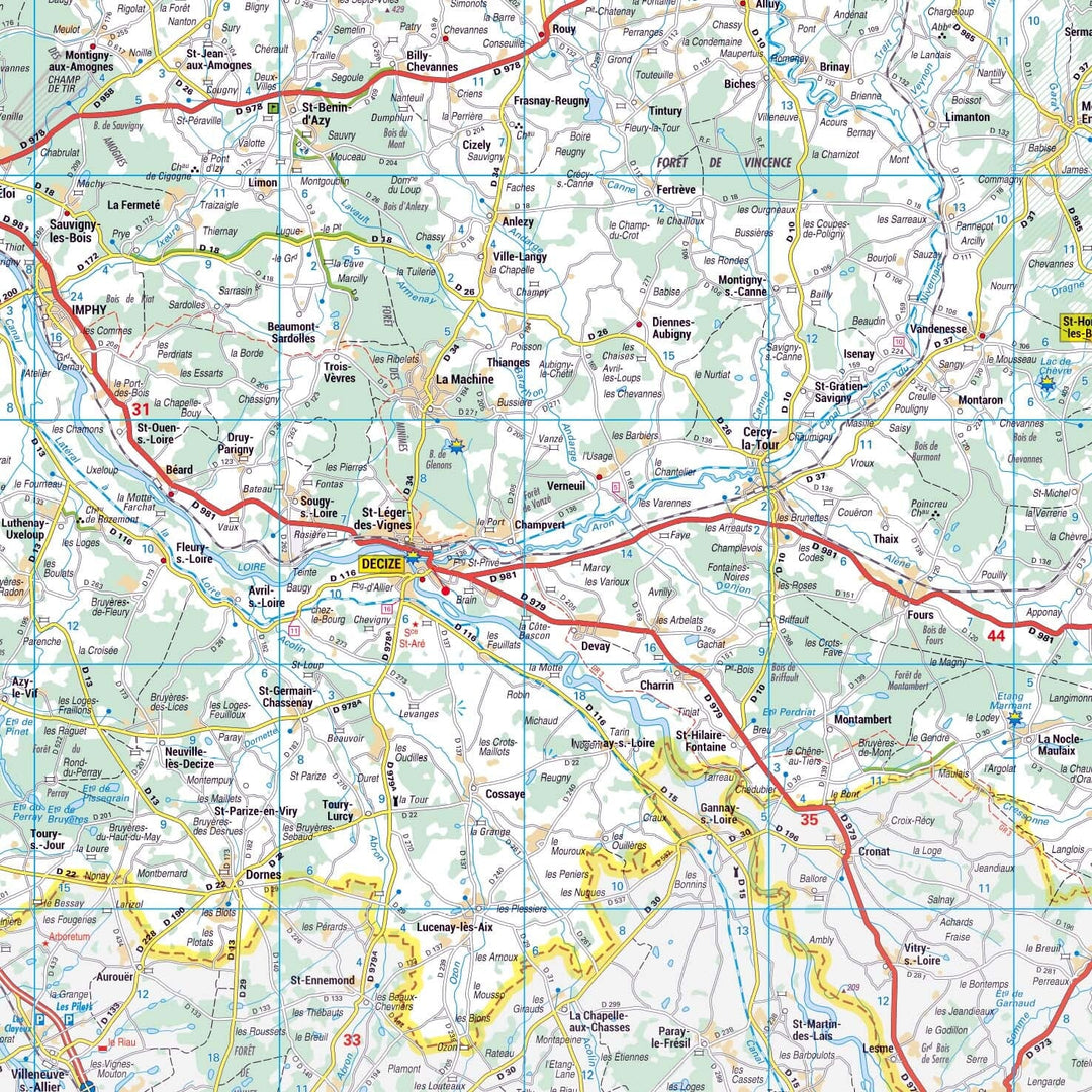 Poster - Nièvre (119 x 85 cm) | Blay Foldex carte murale hors dimensions Blay Foldex 