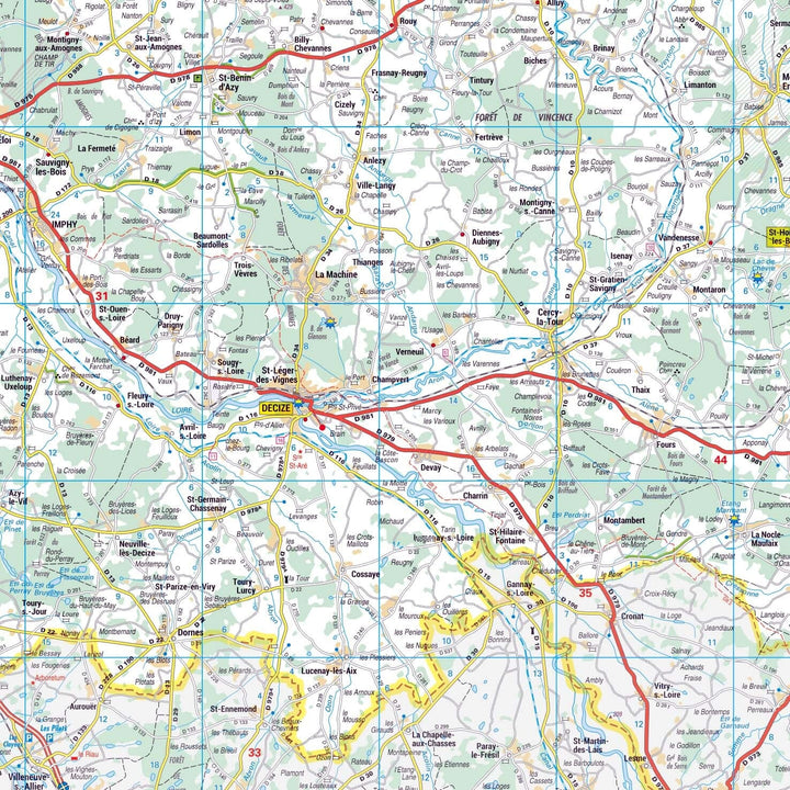 Poster - Nièvre (119 x 85 cm) | Blay Foldex carte murale hors dimensions Blay Foldex 