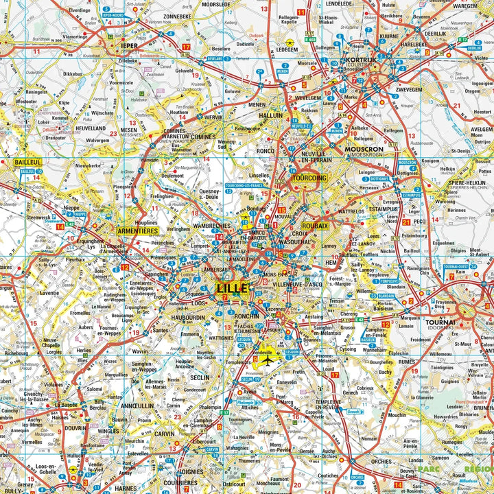 Poster - Nord-Pas-de-Calais (100 × 68 cm) | Blay Foldex carte murale roulée (en tube) Blay Foldex