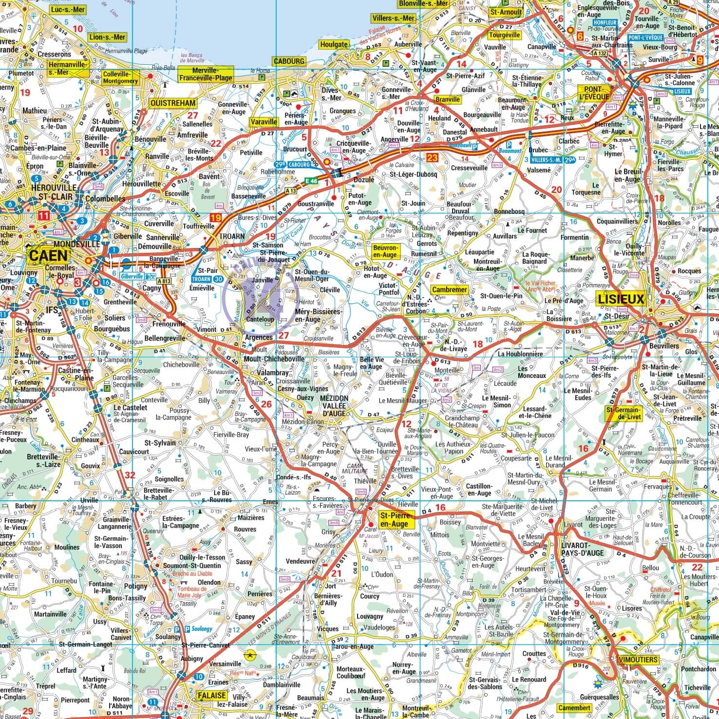 Poster - Normandie (140 × 109 cm) | Blay Foldex carte murale roulée (en tube) Blay Foldex