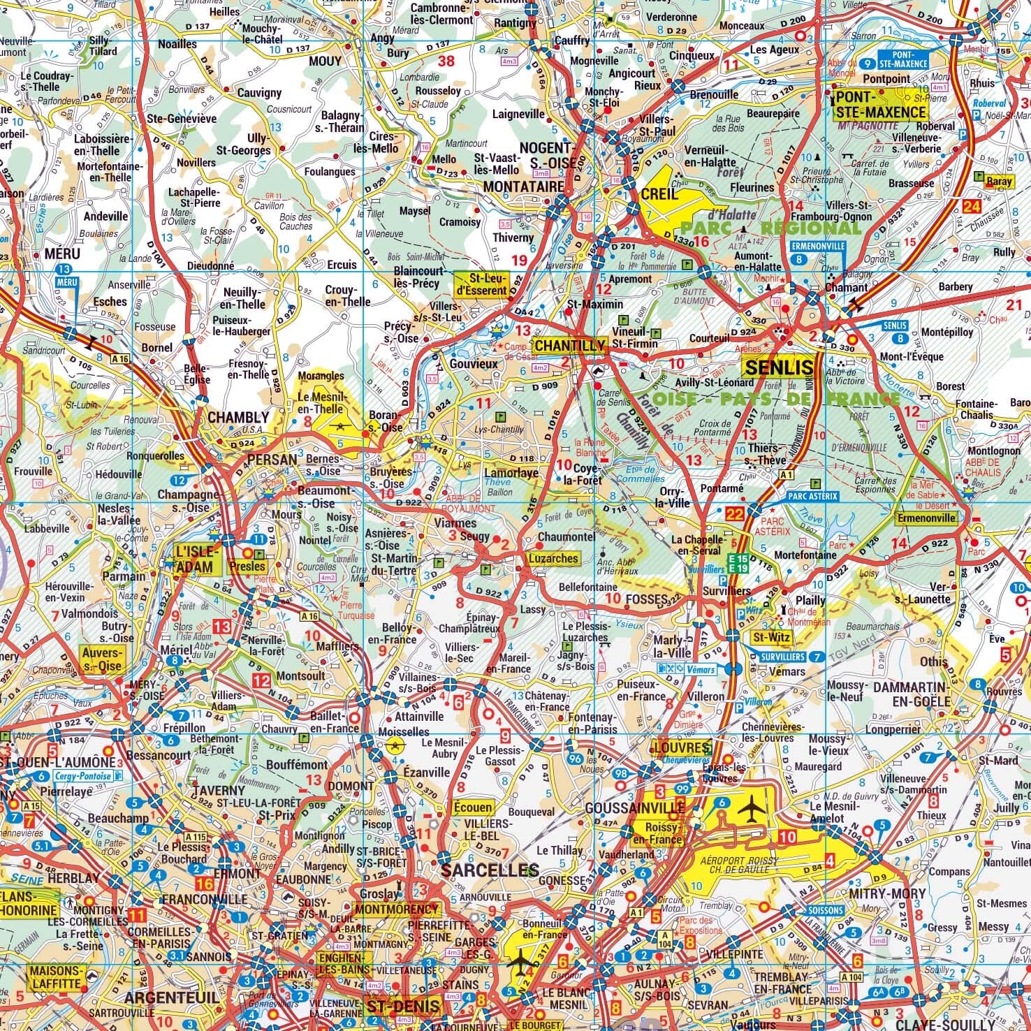 Poster - Oise (119 x 85 cm) | Blay Foldex carte murale roulée (en tube) Blay Foldex