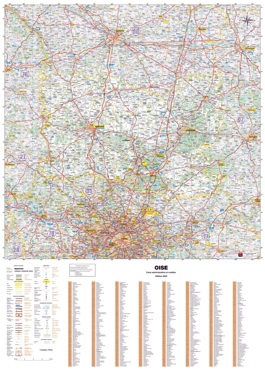 Poster - Oise (119 x 85 cm) | Blay Foldex carte murale hors dimensions Blay Foldex 