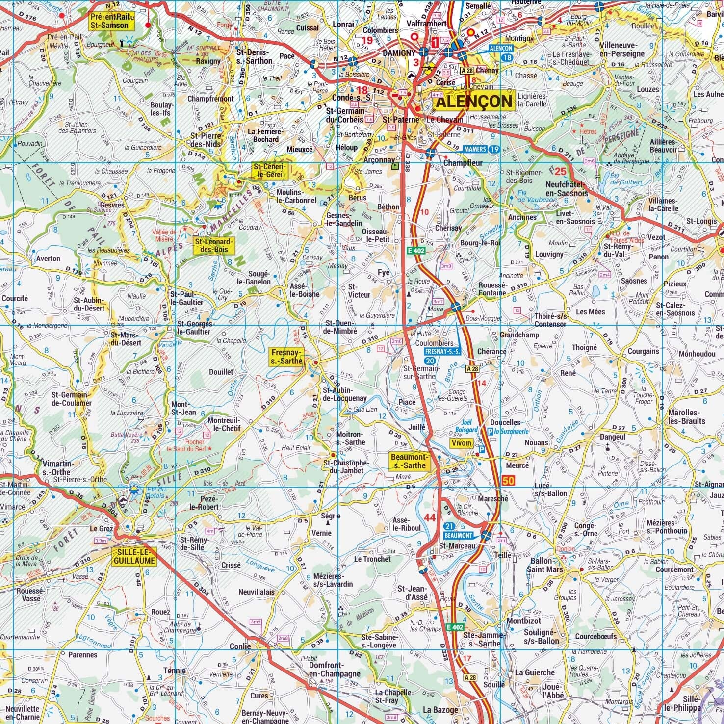 Poster - Orne (119 x 85 cm) | Blay Foldex carte murale roulée (en tube) Blay Foldex