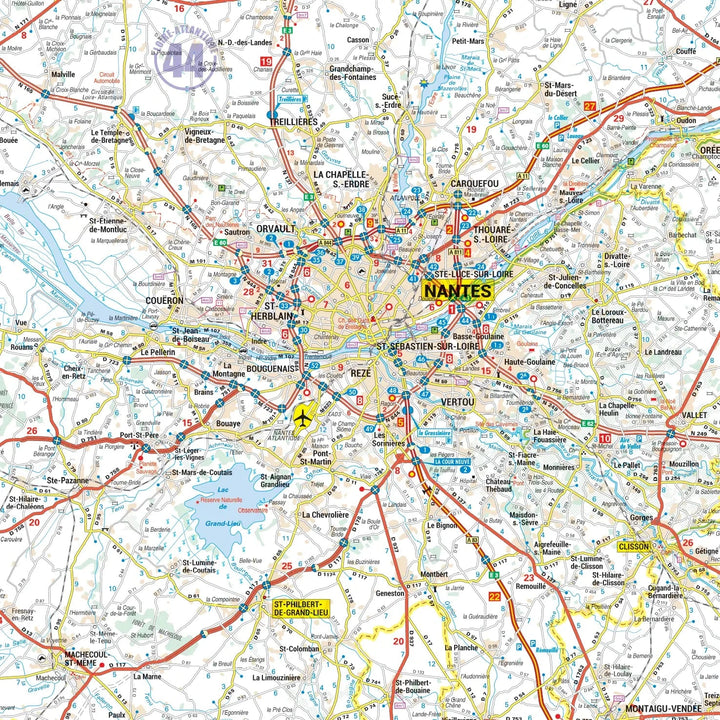 Poster - Pays de la Loire (136 × 130 cm) | Blay Foldex carte murale roulée (en tube) Blay Foldex