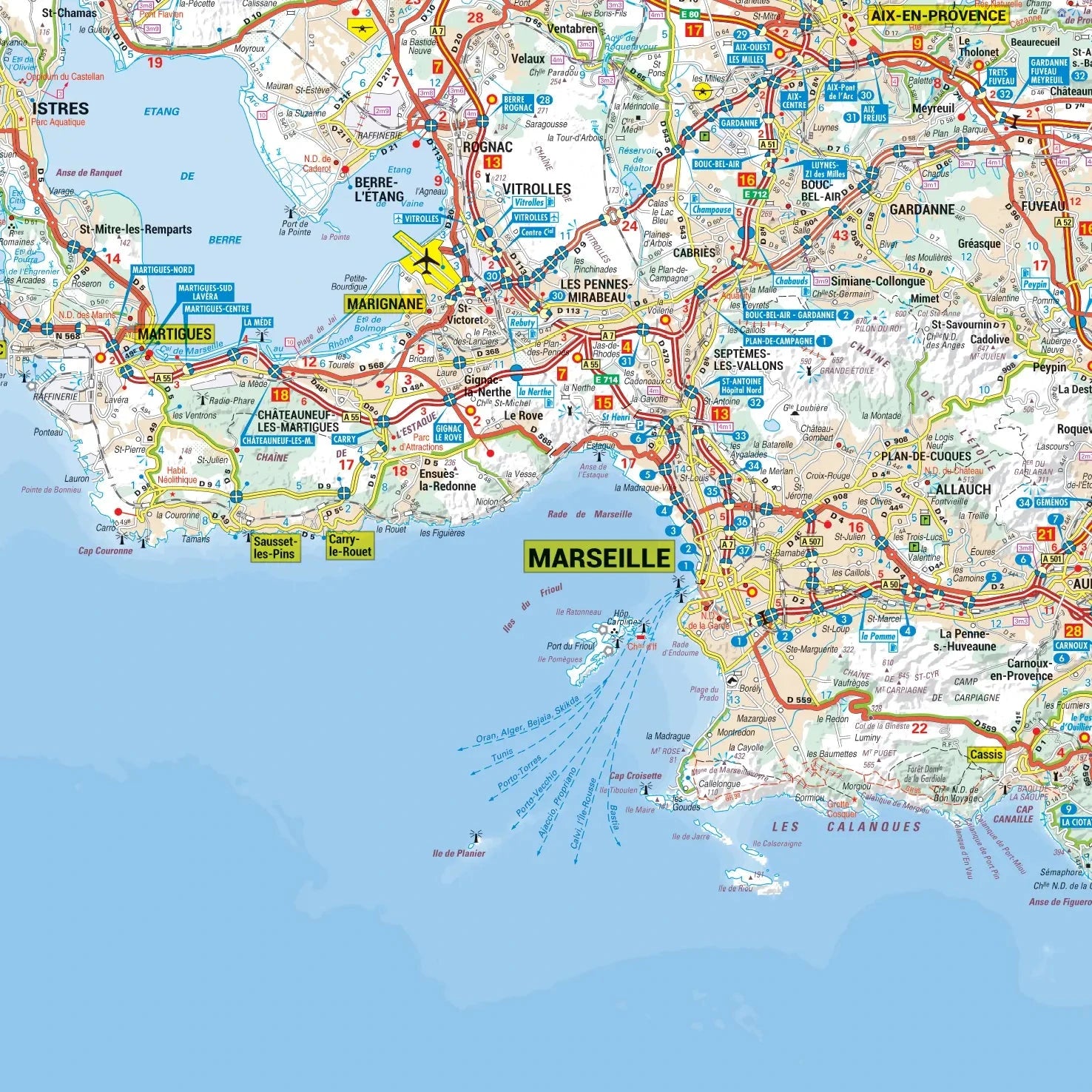 Poster - Provence-Alpes-Côte d'Azur (142 × 125 cm) | Blay Foldex carte murale roulée (en tube) Blay Foldex