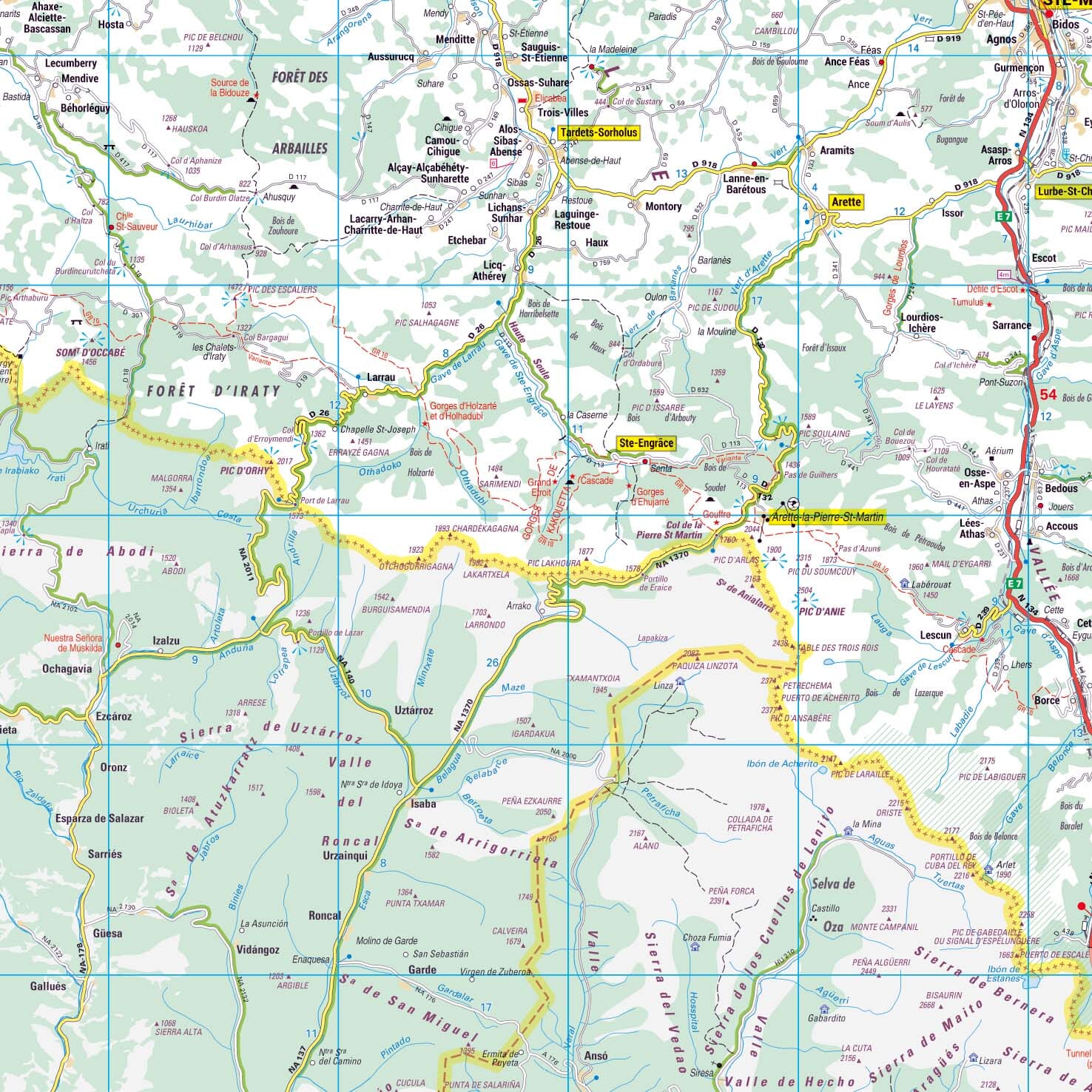 Poster - Pyrénées-Atlantiques (119 x 85 cm) | Blay Foldex carte murale roulée (en tube) Blay Foldex