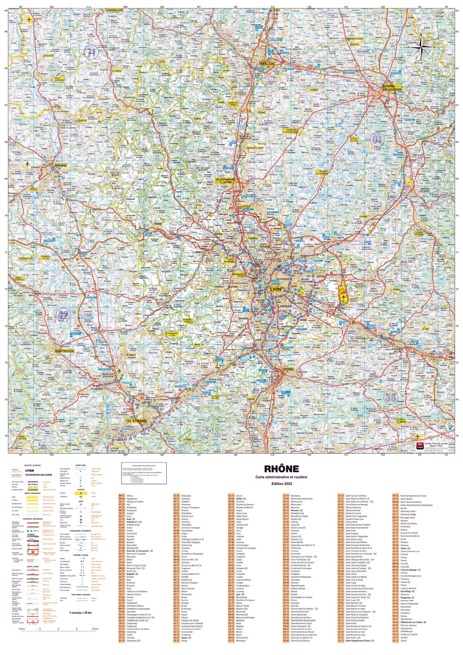 Poster - Rhône (119 x 85 cm) | Blay Foldex carte murale hors dimensions Blay Foldex 