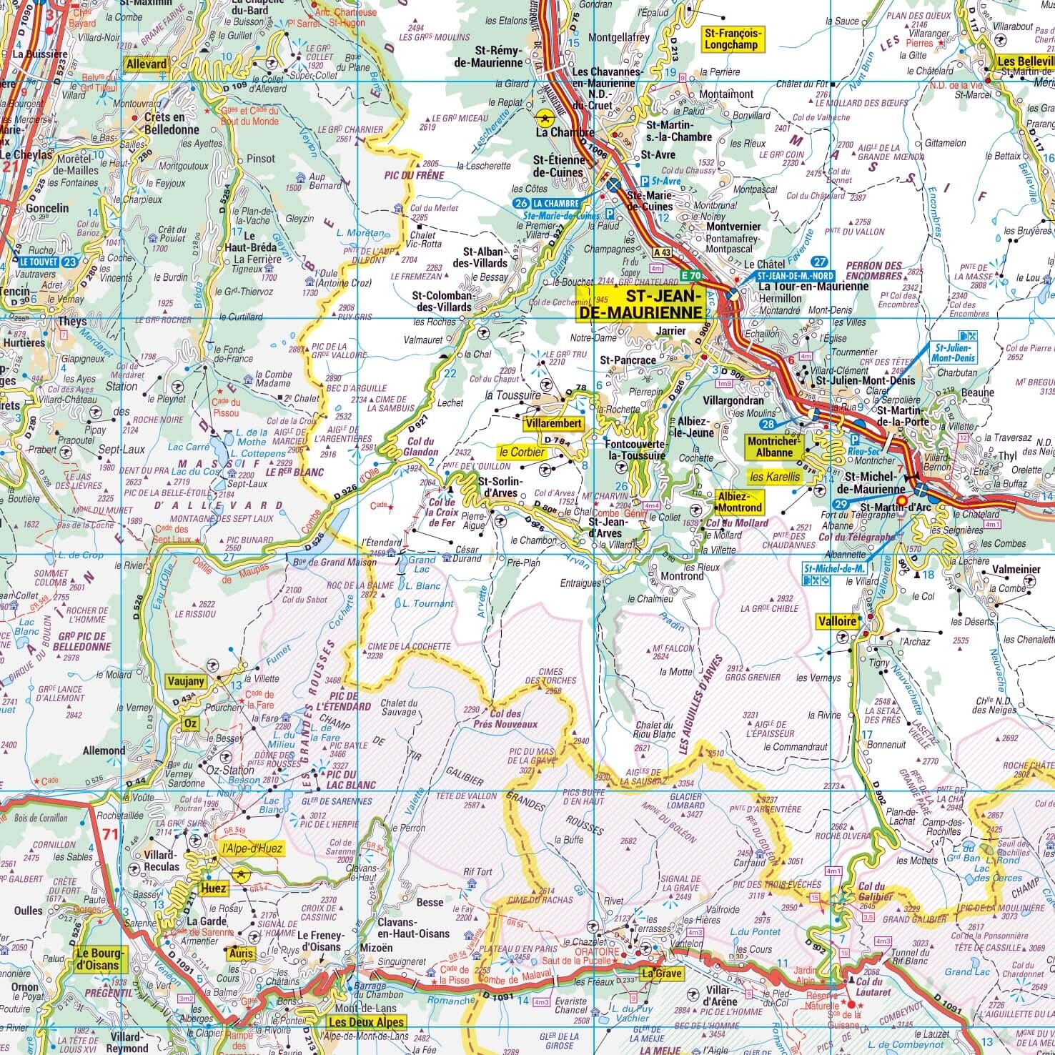 Poster - Savoie (119 x 85 cm) | Blay Foldex carte murale roulée (en tube) Blay Foldex