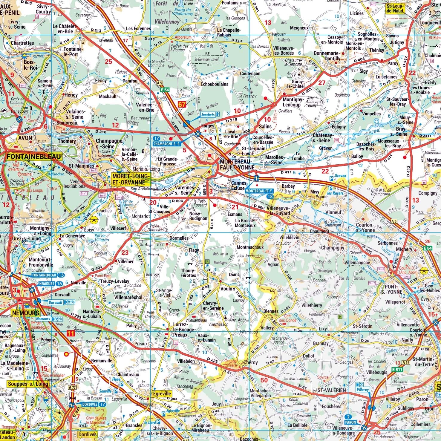 Poster - Seine-et-Marne (119 x 85 cm) | Blay Foldex carte murale roulée (en tube) Blay Foldex