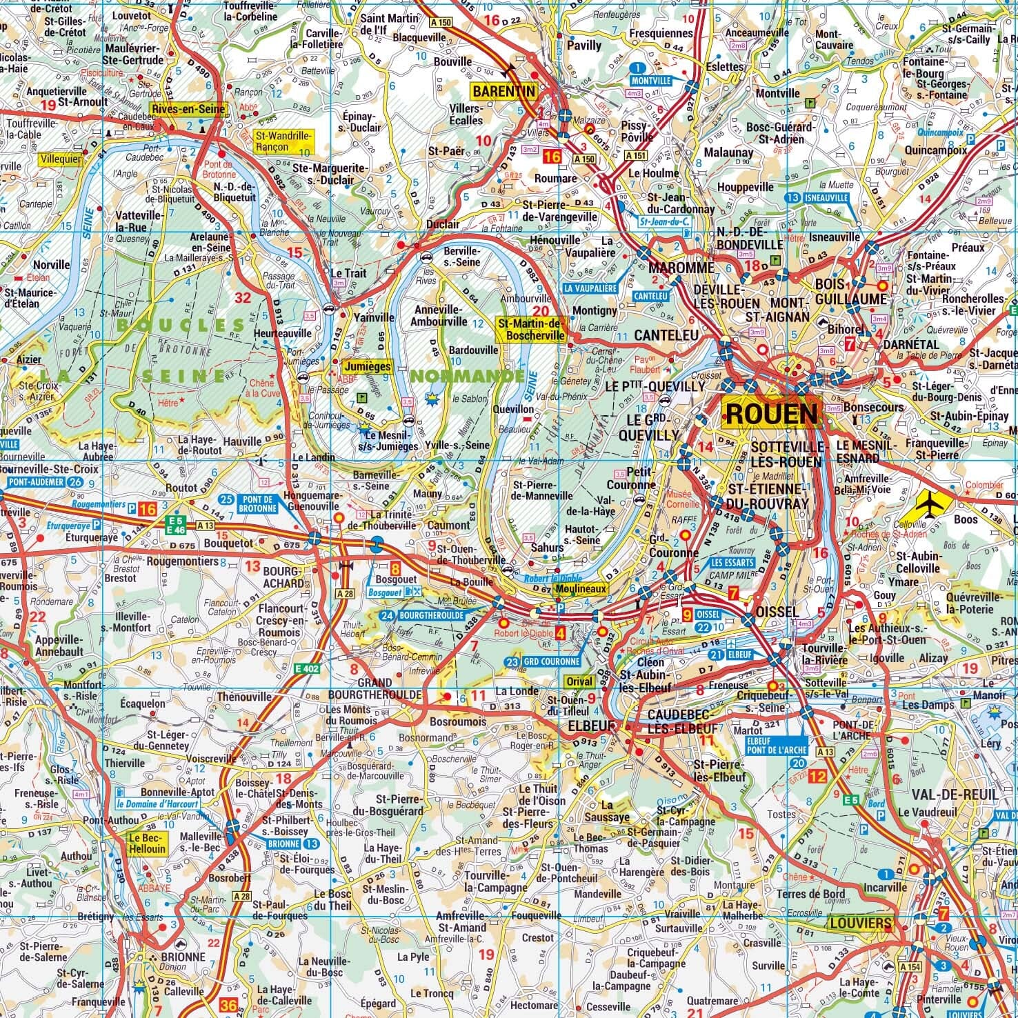 Poster - Seine-Maritime (119 x 85 cm) | Blay Foldex carte murale roulée (en tube) Blay Foldex