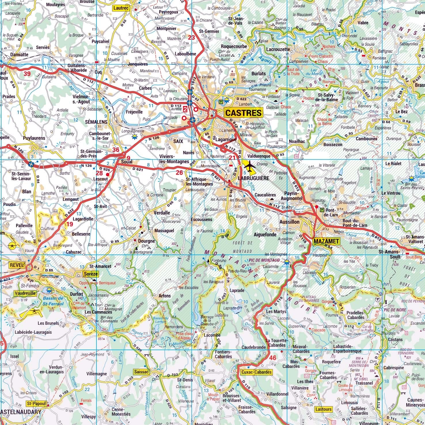 Poster - Tarn (119 x 85 cm) | Blay Foldex carte murale roulée (en tube) Blay Foldex