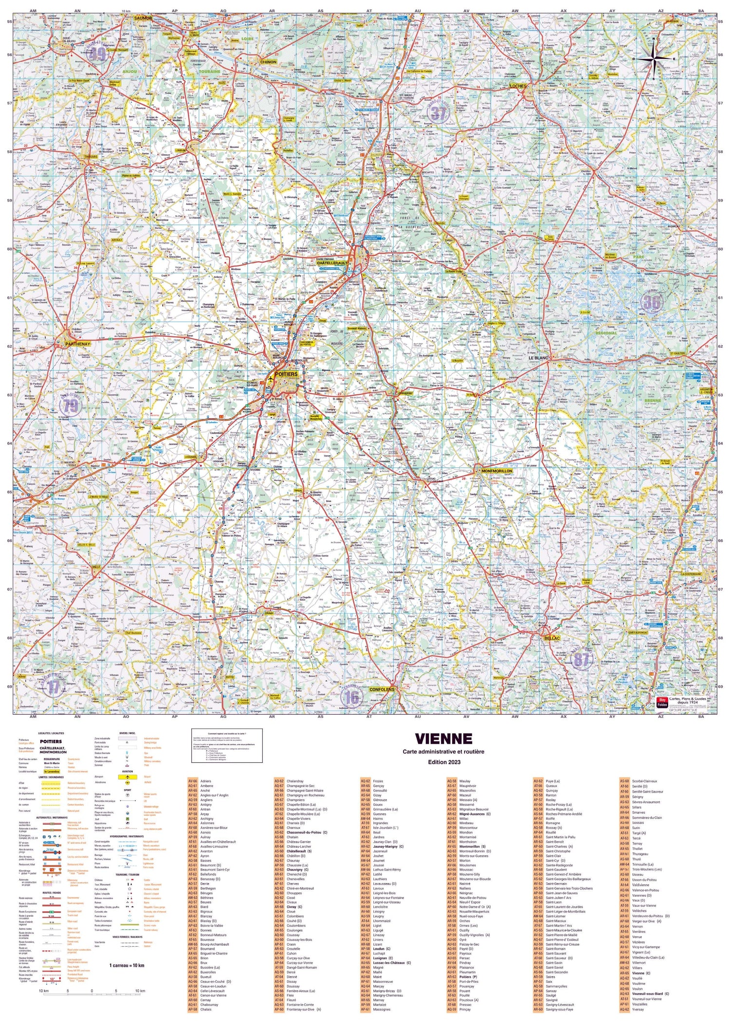 Poster - Vienne (119 x 85 cm) | Blay Foldex carte murale roulée (en tube) Blay Foldex