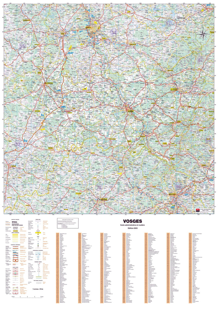 Poster - Vosges (119 x 85 cm) | Blay Foldex carte murale hors dimensions Blay Foldex 