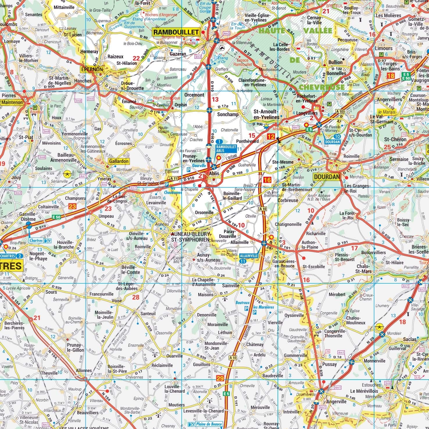 Poster - Yvelines (119 x 85 cm) | Blay Foldex carte murale roulée (en tube) Blay Foldex