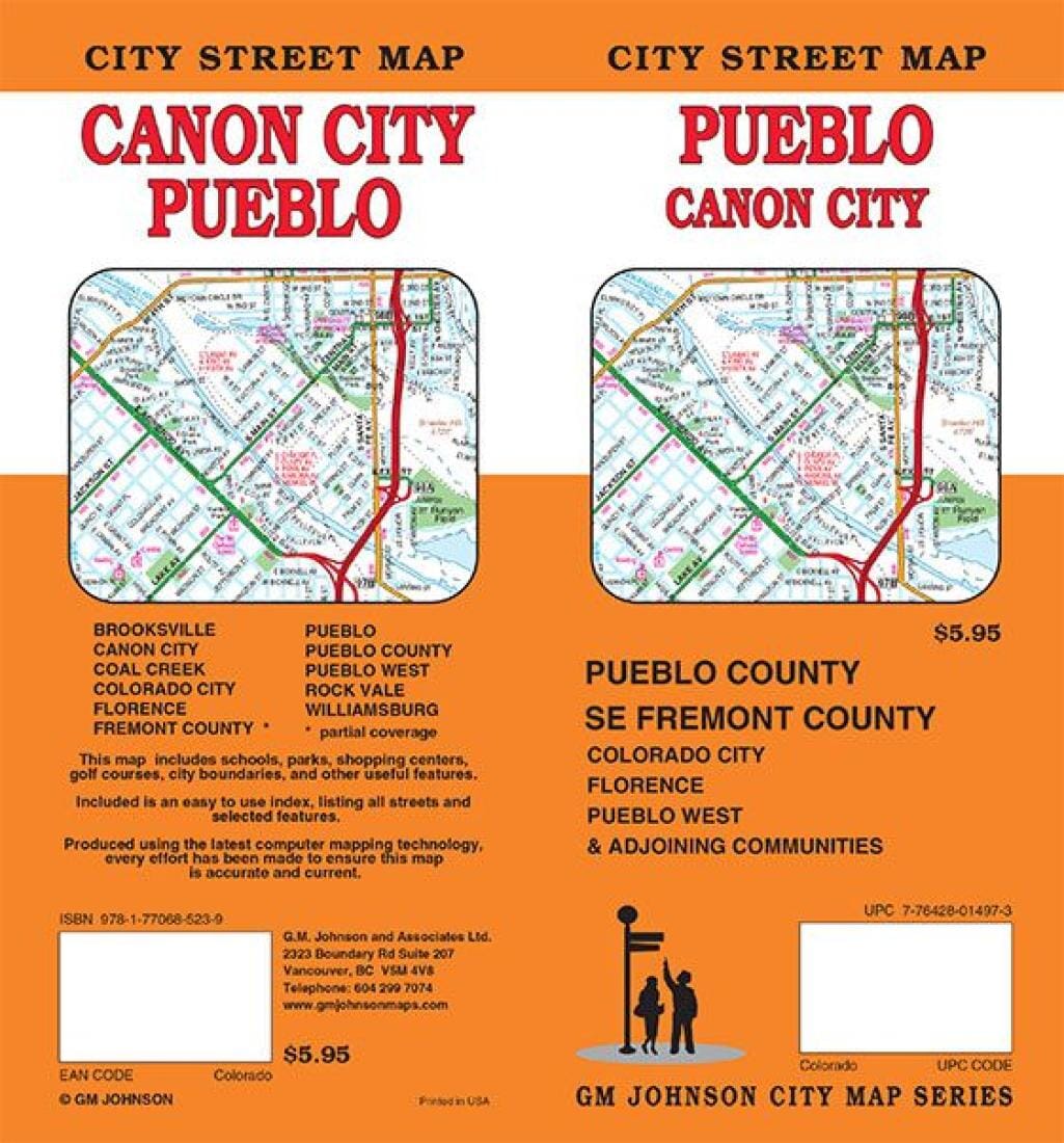 Plan de ville - Pueblo et Canon City (Colorado) | GM Johnson plan de ville GM Johnson