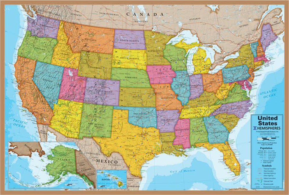 Puzzle (500 pièces) - USA (en anglais) | Round World puzzle Round World 