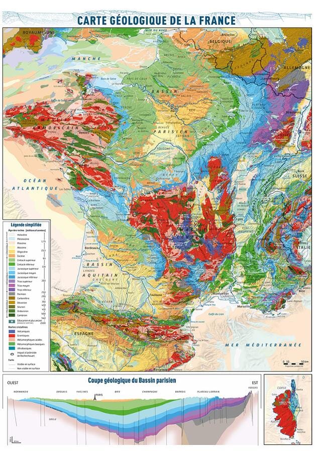 Puzzle de 1000 pièces - Carte géologique de la France (68 x 49 cm) | BRGM puzzle BRGM 