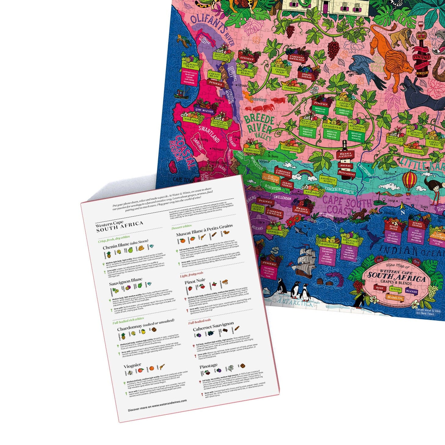 Puzzle de 1000 pièces - Les vins d'Afrique du Sud (48 x 68 cm) puzzle Water & Wines 