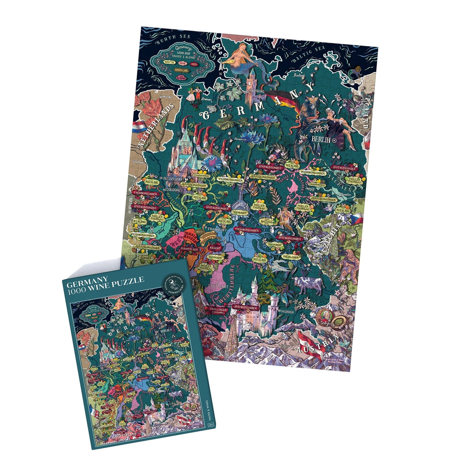 Puzzle de 1000 pièces - Les vins d'Allemagne (48 x 68 cm) puzzle Water & Wines Default Title