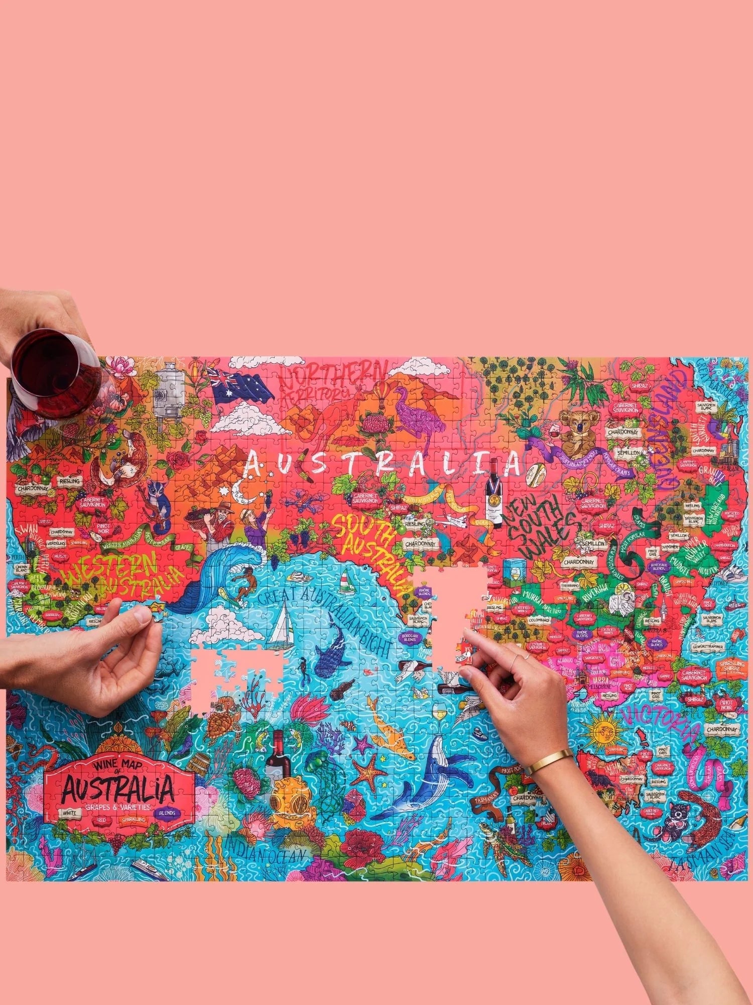 Puzzle de 1000 pièces - Les vins d'Australie (48 x 68 cm) puzzle Water & Wines 