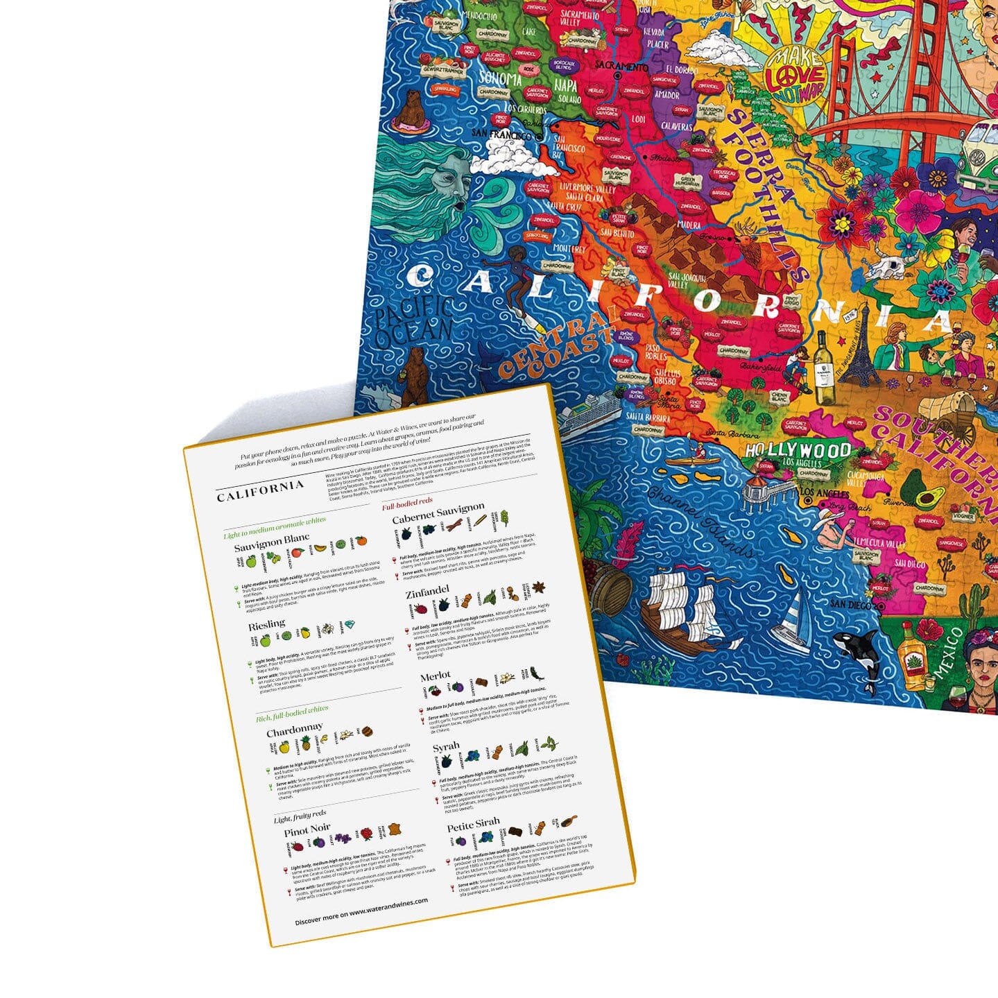 Puzzle de 1000 pièces - Les vins de Californie (48 x 68 cm) puzzle Water & Wines 