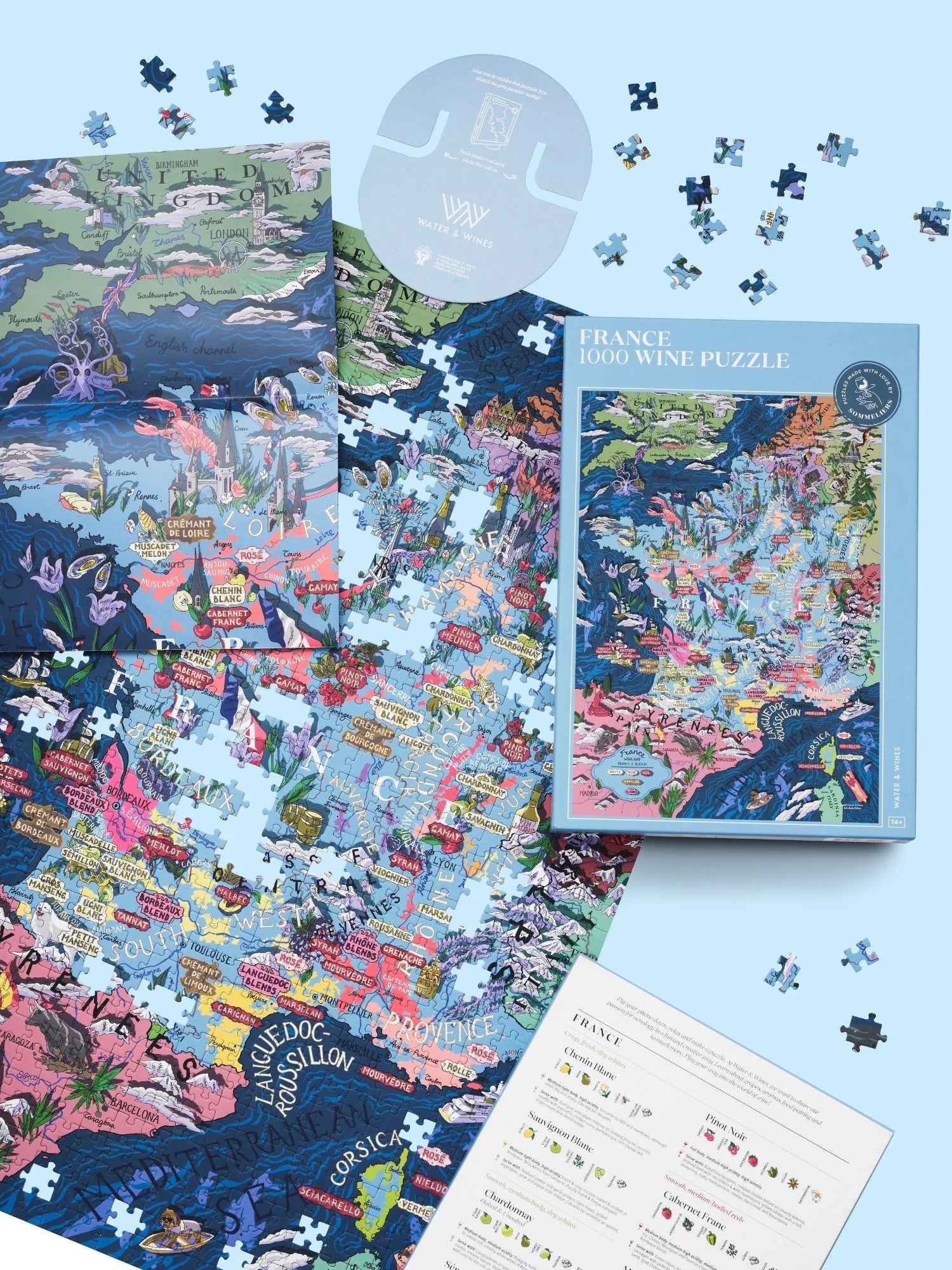 Puzzle de 1000 pièces - Les vins de France (48 x 68 cm) puzzle Water & Wines 