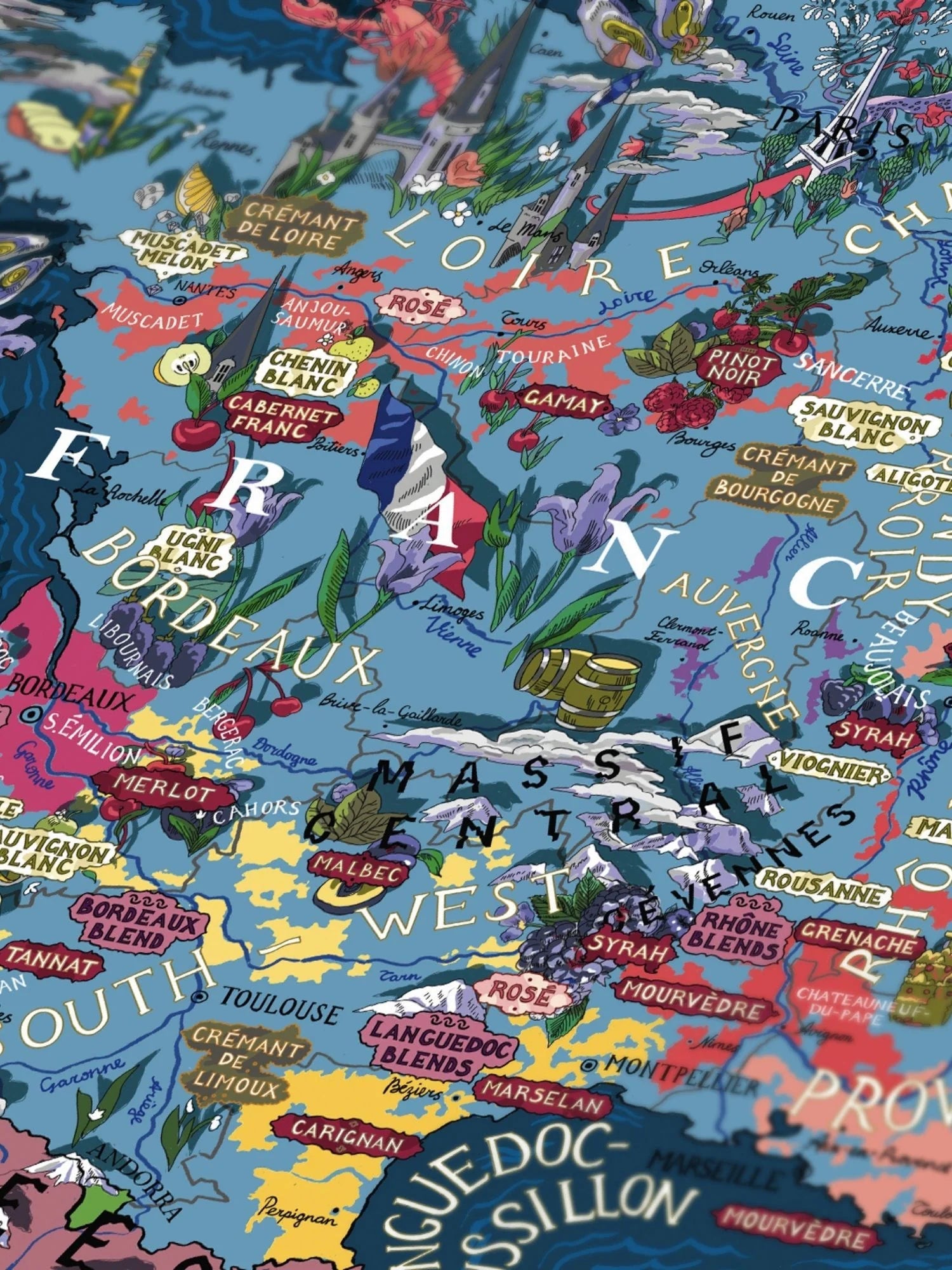 Puzzle de 1000 pièces - Les vins de France (48 x 68 cm) puzzle Water & Wines 