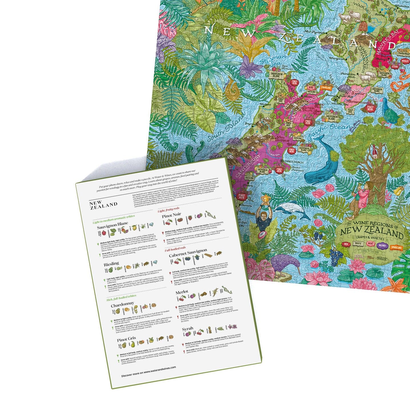 Puzzle de 1000 pièces - Les vins de Nouvelle-Zélande (48 x 68 cm) puzzle Water & Wines 